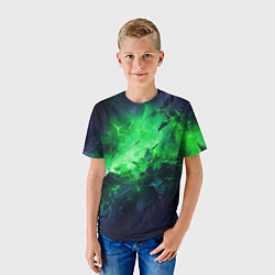 Футболка детская Круглый зеленый мистический фон, цвет: 3D-принт — фото 2