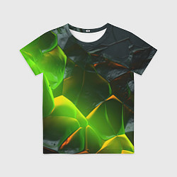 Футболка детская Зеленая абстрактная неоновая текстура, цвет: 3D-принт