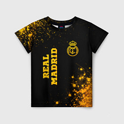 Детская футболка Real Madrid - gold gradient вертикально