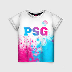 Детская футболка PSG neon gradient style посередине