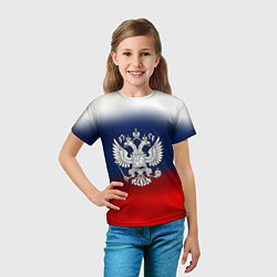 Футболка детская Россия герб краски, цвет: 3D-принт — фото 2