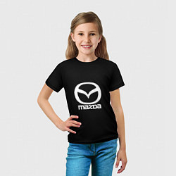 Футболка детская Mazda logo white, цвет: 3D-принт — фото 2