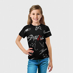 Футболка детская Stray kids автографы лого, цвет: 3D-принт — фото 2