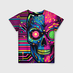 Футболка детская Pop art skull - ai art, цвет: 3D-принт