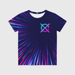 Футболка детская CreepyPasta neon blast lines, цвет: 3D-принт