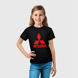 Футболка детская Mitsubishi red logo, цвет: 3D-принт — фото 2