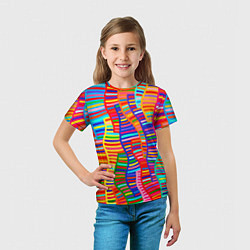 Футболка детская Абстрактная полноцветная живопись, цвет: 3D-принт — фото 2