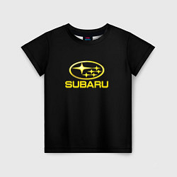 Футболка детская Subaru logo yellow, цвет: 3D-принт