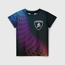 Детская футболка Lamborghini neon hexagon