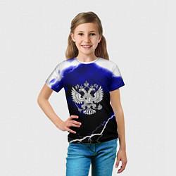 Футболка детская Россия шторм и молнии, цвет: 3D-принт — фото 2