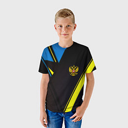Футболка детская Имперская Россия спорт геомтерия, цвет: 3D-принт — фото 2