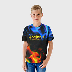 Футболка детская Horizon zero dawn flame glitch, цвет: 3D-принт — фото 2
