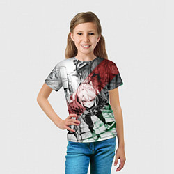 Футболка детская Пристально смотрящая девушка, цвет: 3D-принт — фото 2
