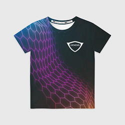 Футболка детская Genesis neon hexagon, цвет: 3D-принт