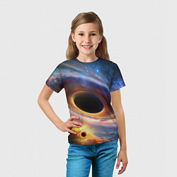 Футболка детская Чёрная дыра поглощает вселенную, цвет: 3D-принт — фото 2