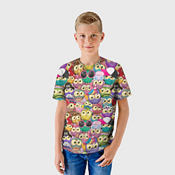 Футболка детская Мультяшные совы, цвет: 3D-принт — фото 2