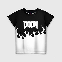 Детская футболка Doom fire white