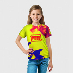 Футболка детская PUBG neon flame, цвет: 3D-принт — фото 2