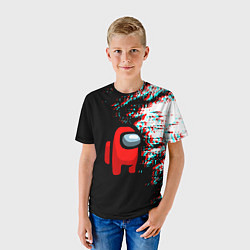 Футболка детская Among us краски глитч, цвет: 3D-принт — фото 2