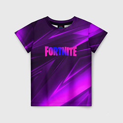 Детская футболка Fortnite neon stripes angles logo