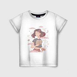 Футболка детская Pink dreams girl with book, цвет: 3D-принт