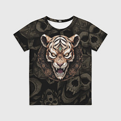Футболка детская Магический тигр с древними рунами, цвет: 3D-принт
