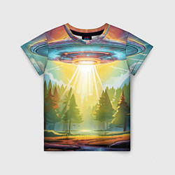 Футболка детская UFO In The Forest, цвет: 3D-принт