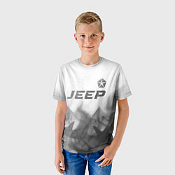 Футболка детская Jeep - white gradient посередине, цвет: 3D-принт — фото 2