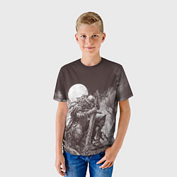 Футболка детская Уставший воин под луной, цвет: 3D-принт — фото 2