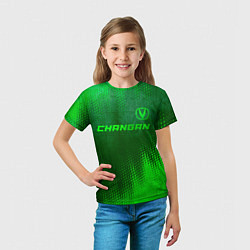 Футболка детская Changan - green gradient посередине, цвет: 3D-принт — фото 2