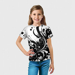 Футболка детская Модная растительная абстракция - нейроарт, цвет: 3D-принт — фото 2