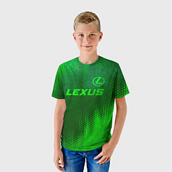 Футболка детская Lexus - green gradient посередине, цвет: 3D-принт — фото 2