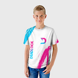 Футболка детская Deadlock neon gradient style вертикально, цвет: 3D-принт — фото 2