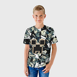 Футболка детская Логотип Minecraft и его персонажи, цвет: 3D-принт — фото 2