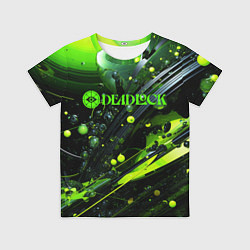 Футболка детская Deadlock logo зеленая абстракция, цвет: 3D-принт