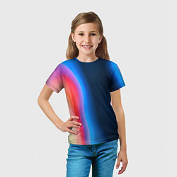 Футболка детская Неоновый градиент разводы, цвет: 3D-принт — фото 2