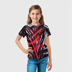 Футболка детская Красная энергетическая абстракция, цвет: 3D-принт — фото 2