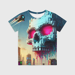 Футболка детская Cool pixel skull - ai art fantasy, цвет: 3D-принт