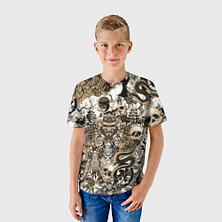 Футболка детская Дракон и самураи в японском стиле, цвет: 3D-принт — фото 2