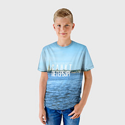Футболка детская Санкт-Петербург северная столица России, цвет: 3D-принт — фото 2
