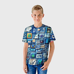 Футболка детская Пэчворк с геймерскими знаками, цвет: 3D-принт — фото 2