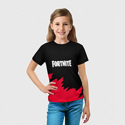 Футболка детская Fortnite розовые краски, цвет: 3D-принт — фото 2