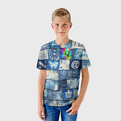 Футболка детская Пэчворк с игровыми значками, цвет: 3D-принт — фото 2