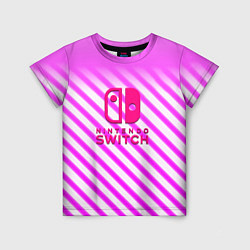 Детская футболка Nintendo pink line