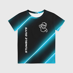 Футболка детская Stumble Guys неоновые лампы, цвет: 3D-принт