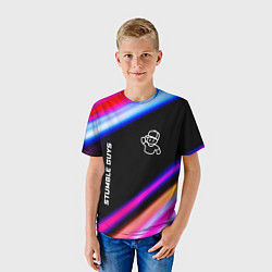 Футболка детская Stumble Guys speed game lights, цвет: 3D-принт — фото 2