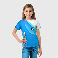 Футболка детская BMW abstrac line steel, цвет: 3D-принт — фото 2