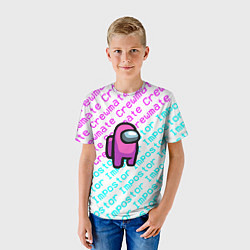 Футболка детская Among us pattern steel, цвет: 3D-принт — фото 2