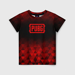 Детская футболка PUBG red poly