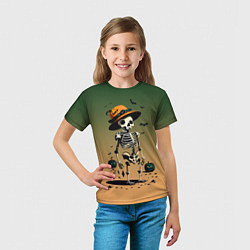 Футболка детская Funny skeleton - ai art fantasy, цвет: 3D-принт — фото 2